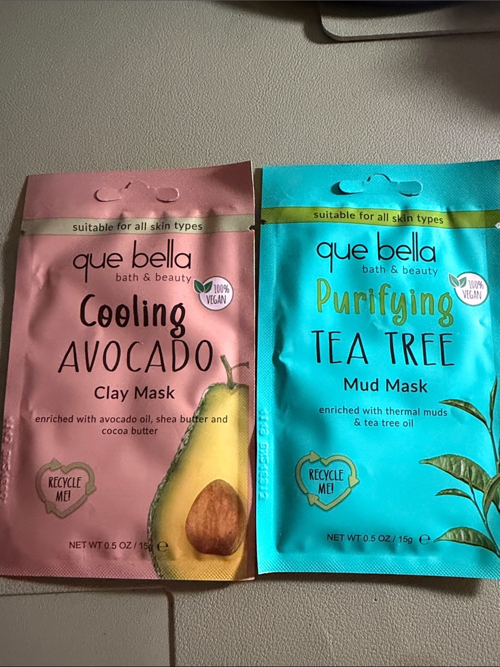 Cooling Avocado Clay Mask & Purifying Tea Tree Mud Mask
